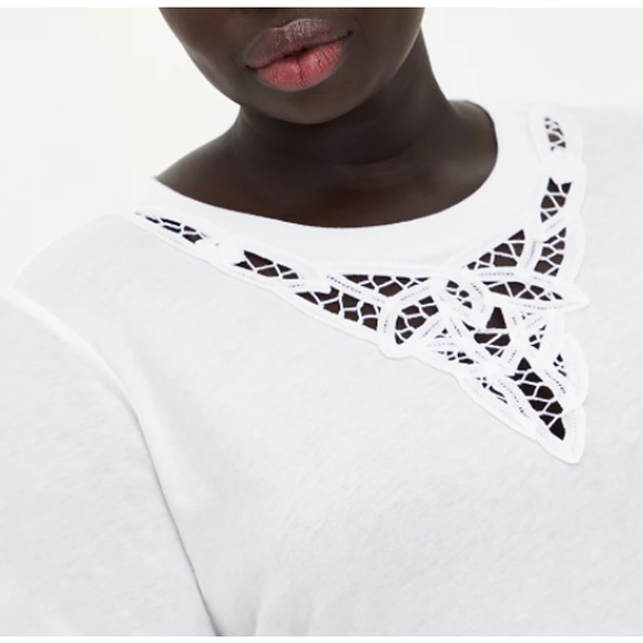 Torrid White Embroidered Tee Soft Material - Size 3 -22/24 NWT - Picture 2 of 7